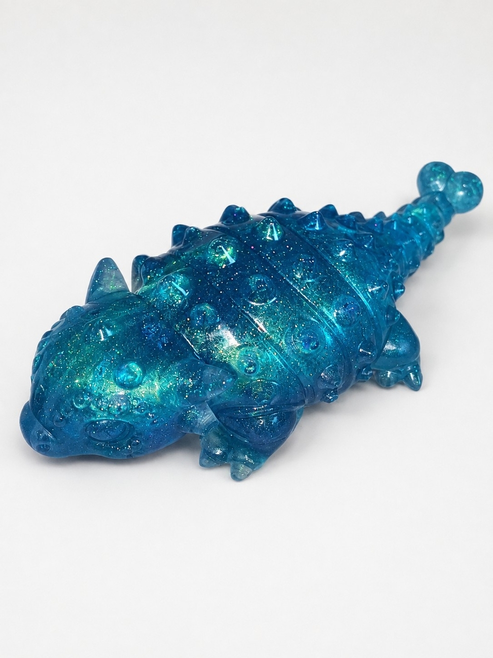 Blue Glitter Ankylosaurus Accent Piece - Brand: